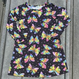 Children’s Place Black Long Sleeve Pajama, Nightgown, Butterflies, Size XS (4)